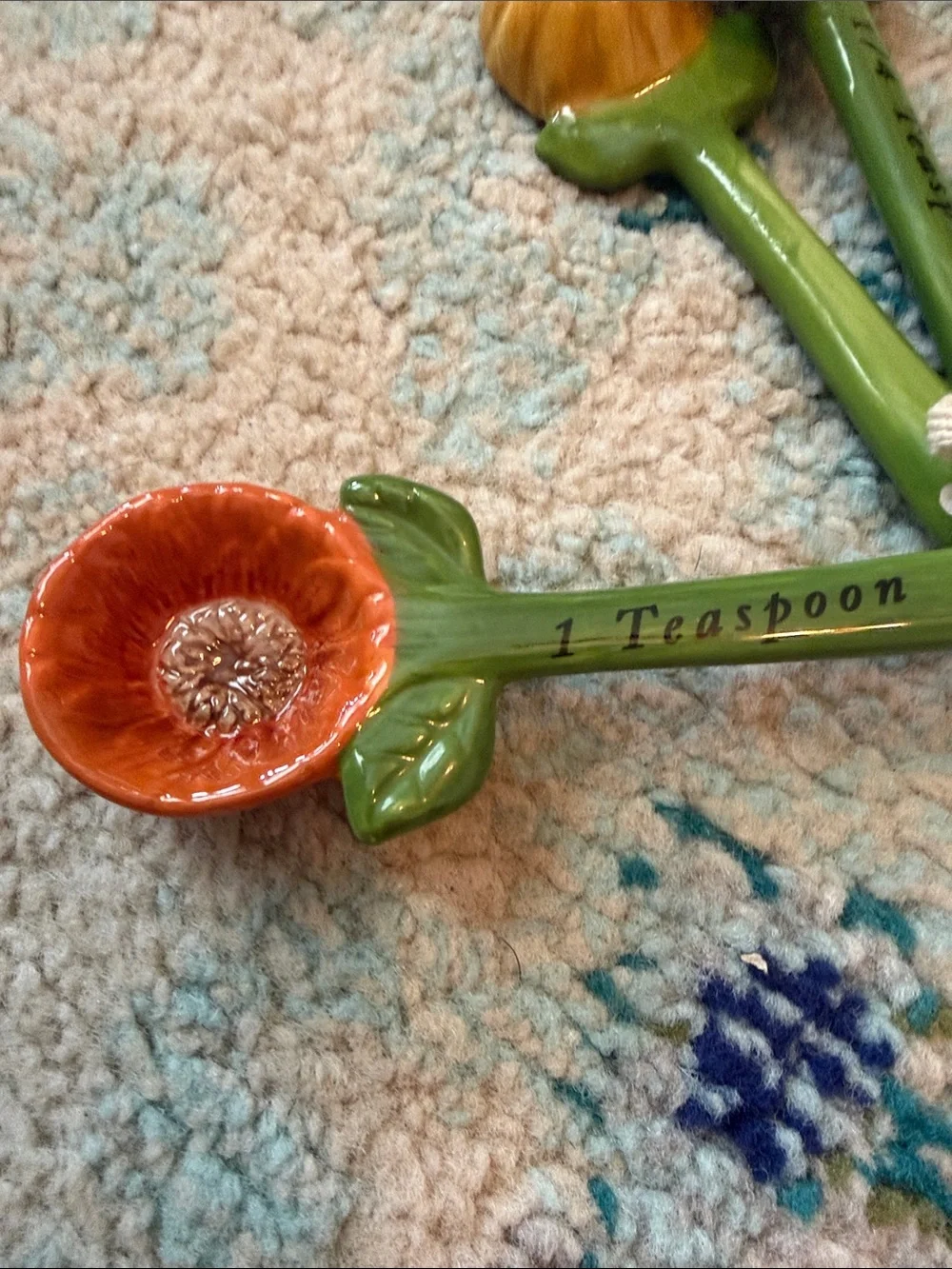 Pier 1 Ceramic Sunflower Measuring Spoon Set - Yellow, Orange, Red